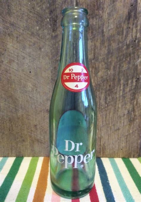 Rare Vintage 1960s 10 2 4 Dr Pepper Bottle Green Etsy