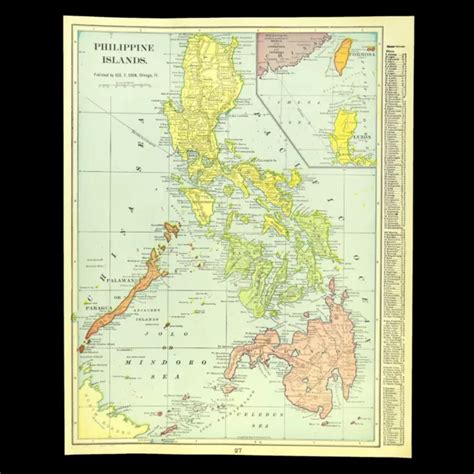 Ca 1901 Antique Map Of The Philippines Vintage Philippine Islands Map