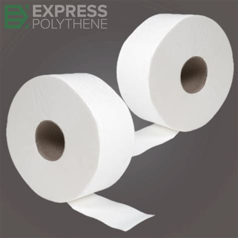 Jumbo Paper Toilet Roll 92mm X 130m Express Polythene