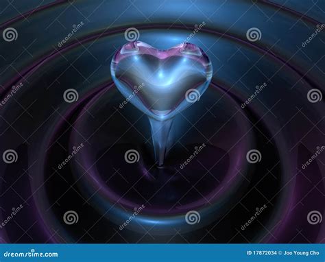 Crystal 3d Heart Made Water Stock Illustration Illustration Of