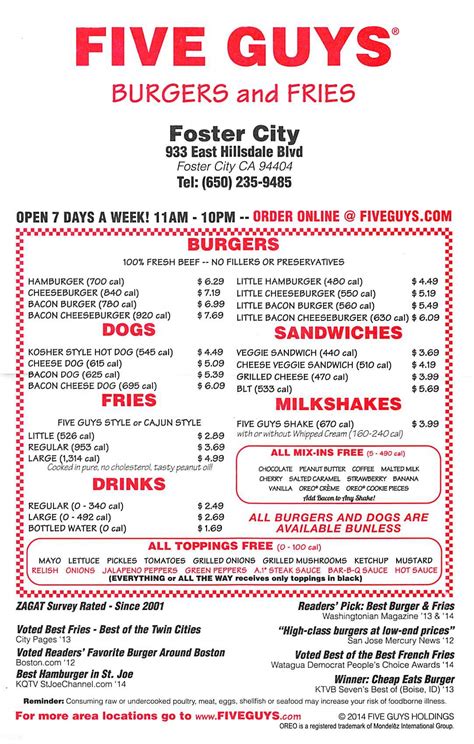 Five guys dishes, ranked from worst to best. Five Guys Burgers, Fries & Milkshakes - Opens in Foster ...