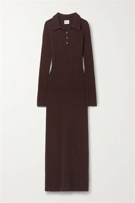 KHAITE Hans ribbed-knit maxi dress | NET-A-PORTER