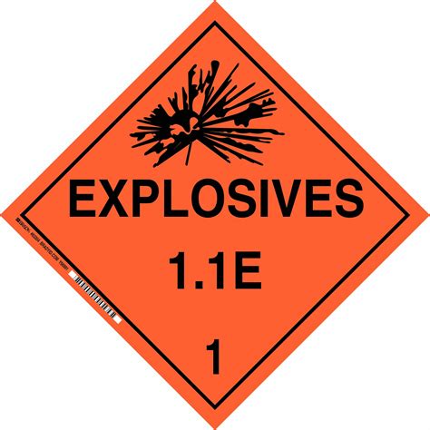 Explosives E In Label Wd Dot Container Placard F