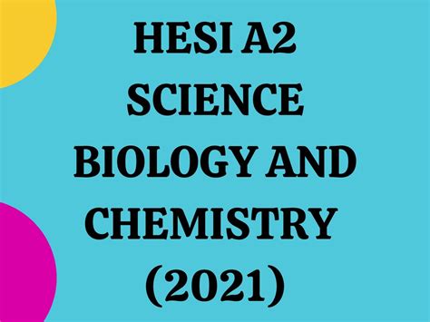 Hesi A2 Science Biology And Chemistry Module Section Iv Etsy