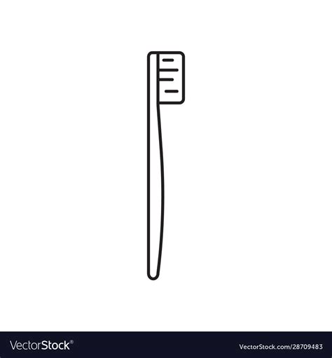 Toothbrush Icon Thin Line Art Template For Logo Vector Image