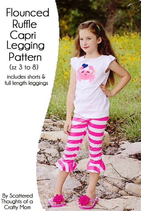 Flounced Ruffle Capri Legging Pattern Includes Full Length Legging