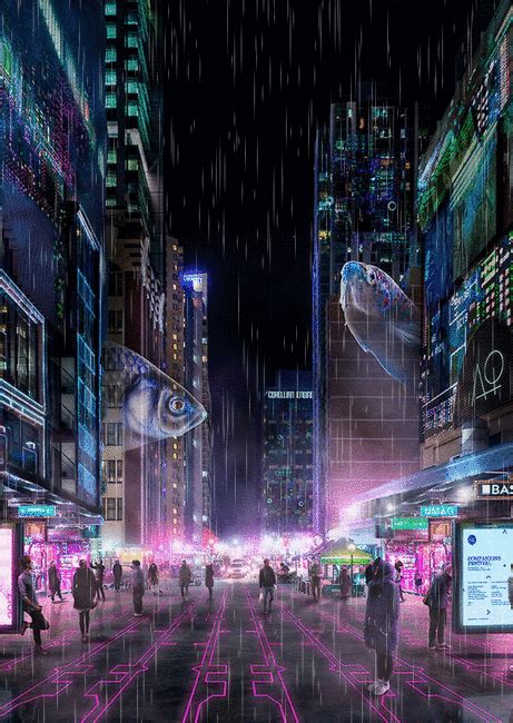 Cyberpunk City Пейзажная фотография Пейзажи Город будущего