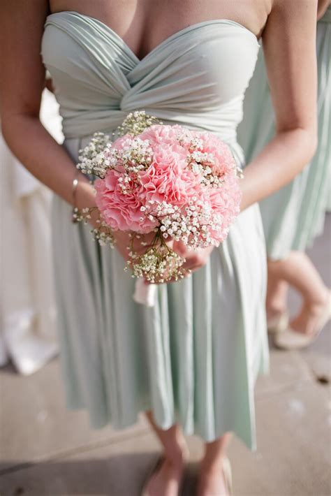 Pink Carnation And Babys Breath Bouquet