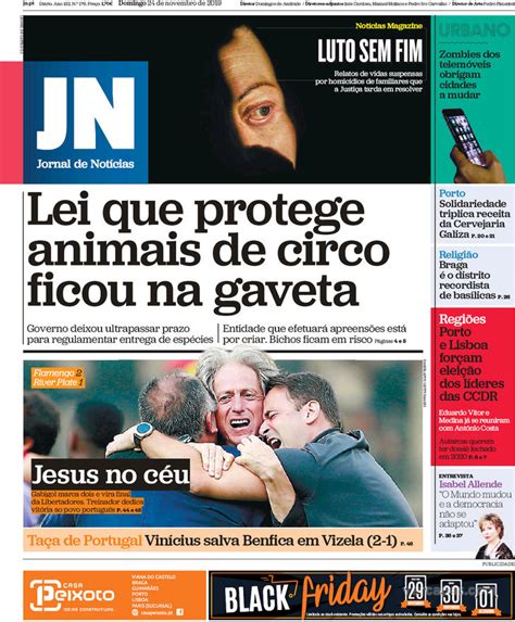 Capa Jornal De Notícias De 2019 11 24