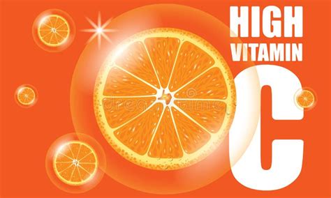 Orange High Vitamin C Vector Stock Vector Illustration Of Object