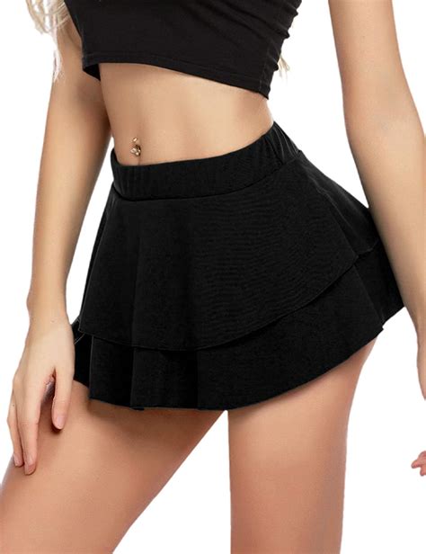 Avidlove Women Pleated Mini Skirt Solid Ruffle Lingerie Skirts Ebay