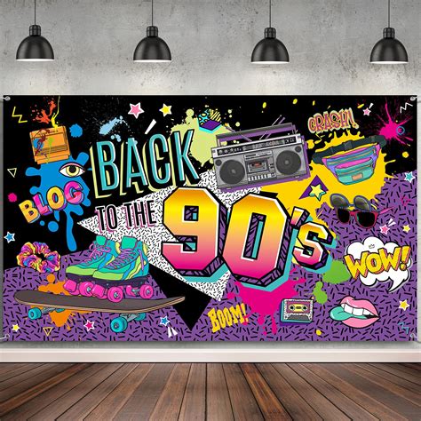 90s Party Decorations For Adults 90s Backdrop Back To The 90s Themed Banner Hip Hop Graffiti