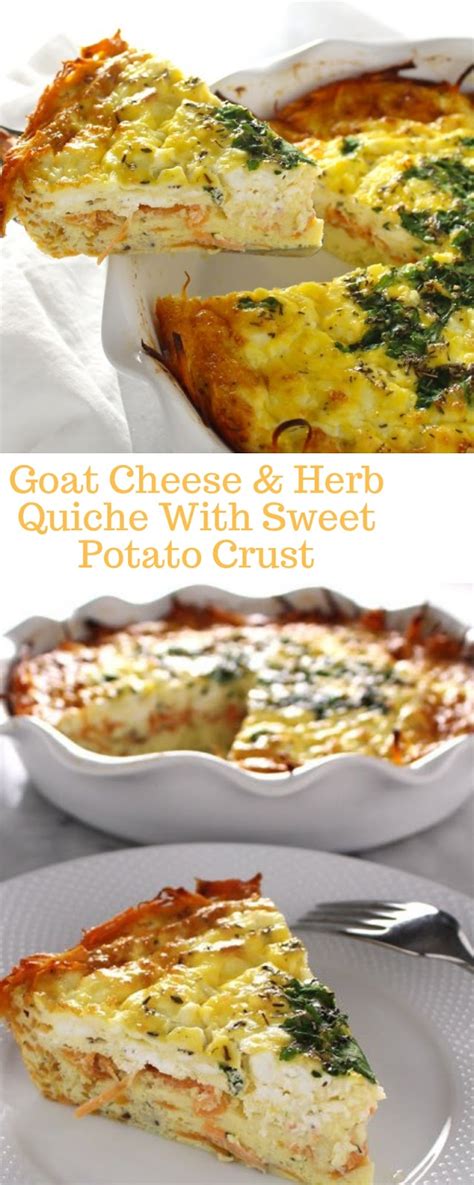 Goat Cheese And Herb Quiche With Sweet Potato Crust Genius Kitchen Food