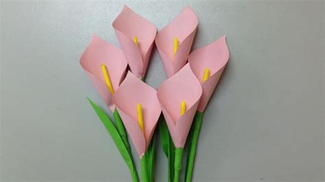 How To Make Calla Lily Paper Flower Easy Origami Flowers For Beginners