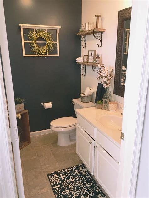 Ideas painting small bathroom, just few good ideas painting small bathroom can make even space have dark colors walls then sparingly another thing one look bigger maintain long clean. Dark blue accent wall 29 Guest Bathroom Ideas to 'Wow ...