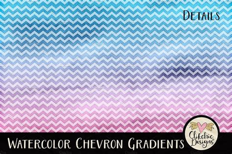 Watercolor Chevron Gradients Texture By Clikchic Designs On