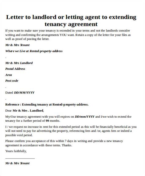 agreement letter formats word