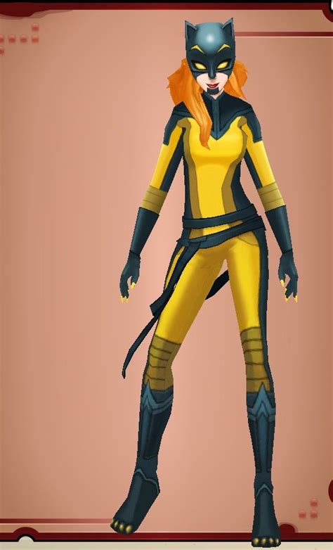 An Animated Image Of A Catwoman In Yellow And Black