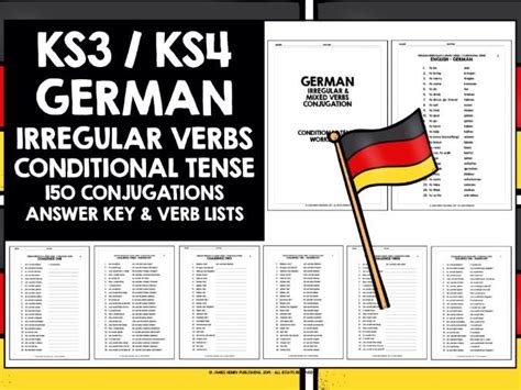 German Irregular Verbs Conditional Tense Teaching Resources