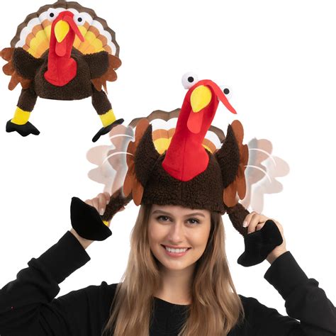 Joyin Thanksgiving Turkey Hat Wings Moving For Thanksgiving Trot Dress Up Party Role Play And