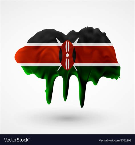 Flag Of Kenya Painted Colors Royalty Free Vector Image