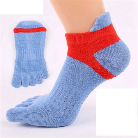 five toed yoga socks jacquard cotton blue sports dance socks for women 34 39 yards high quality