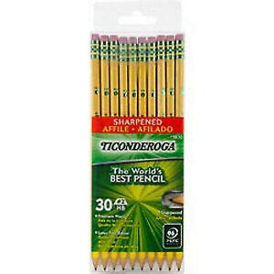 Ticonderoga Wood Cased Graphite Pencils 2 HB Soft Pre Sharpened Yellow
