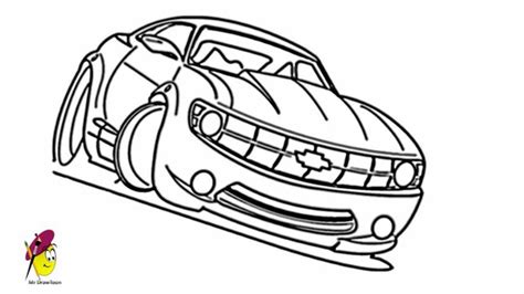The new lines in each step are shown in red, and each step is explained in the text below the photo, so. Racing Car Chevy Camaro - Car Drawings - how to draw a Car ...