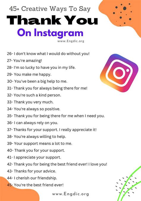 Creative Ways To Say Thank You On Instagram Engdic