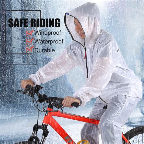Unisex Windproof Waterproof Jacket Rainwear Suit Bike Cycling Sport