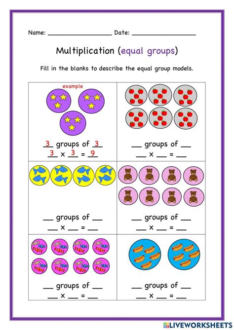 Multiplication Equal Groups Worksheet Multiplication Worksheets