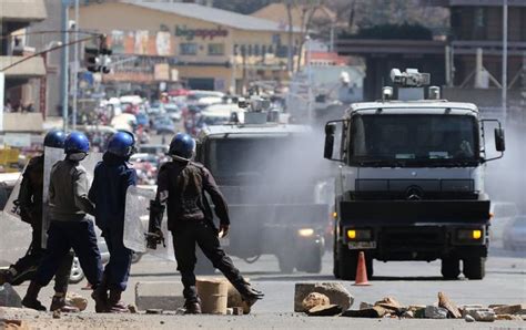 Zimbabwean Police Fire Tear Gas At Protesters