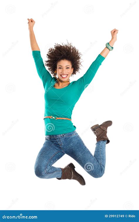 Woman Jumping In Joy Stock Image Image Of Enjoy Achievement 29912749