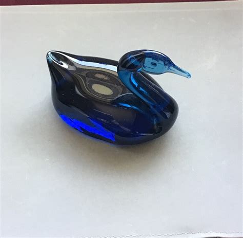 Cobalt Blue Glass Swan Vintage Glass Figurine Glass Etsy Australia