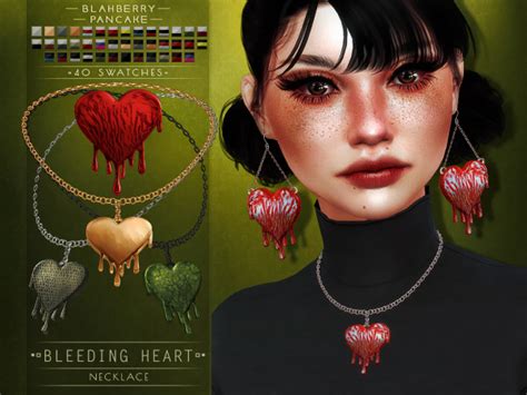 Blahberry Pancake Bleeding Heart Necklace The Sims 4 Download