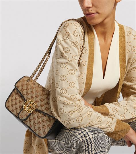 Gucci Small Canvas Gg Marmont Shoulder Bag Harrods Jp