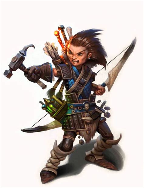 Male Gnome Halfling Ranger Fantasy Character Design Dungeons And