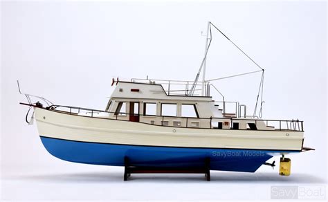 Grand Banks 42 Rc Motor Yacht Handcrafted Wooden Boat Model