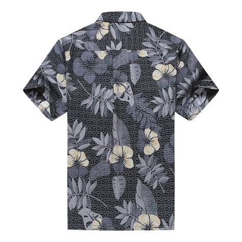 Men S Aloha Shirt In Black And White Floral Walmart Com
