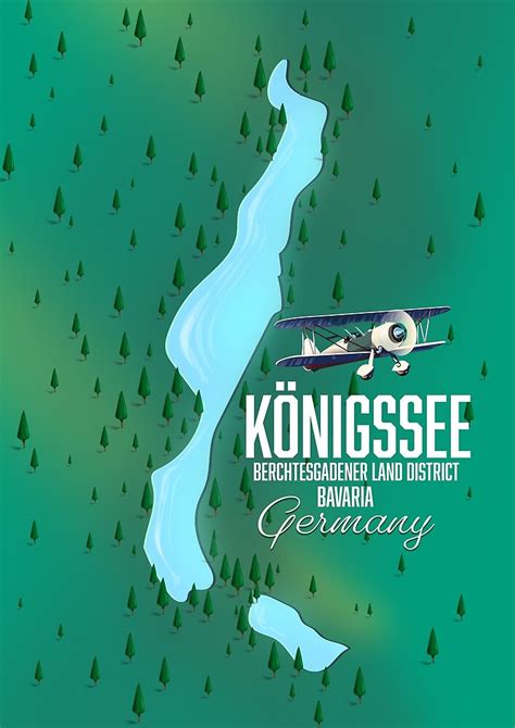 Königssee Berchtesgadener Germany Lake Map By Vectorwebstore Redbubble