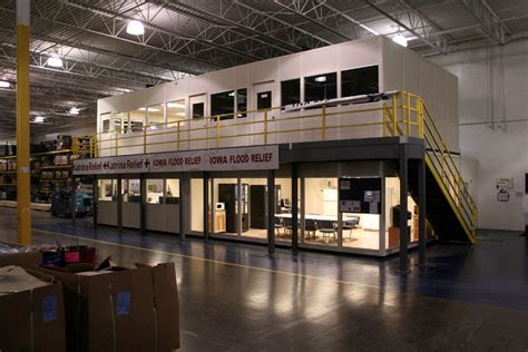 Two Story Modular Mezzanine Offices Maximize Floor Space And Provide