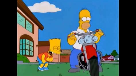 Bart Laughing At Homer Homer Is Taught To Ride A Motorcycle The