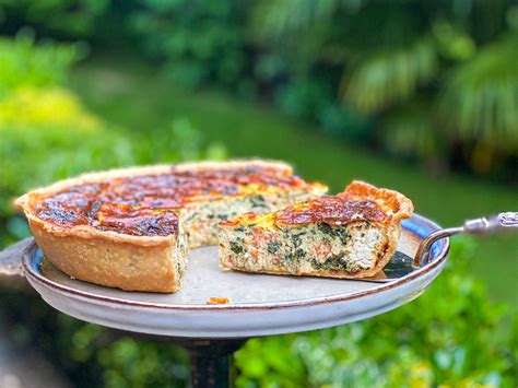 Smoked Salmon Spinach Ricotta And Dill Cheats Quiche Zars Kitchen