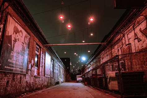 Street Empty Alley During Nighttime Urban Image Free Photo