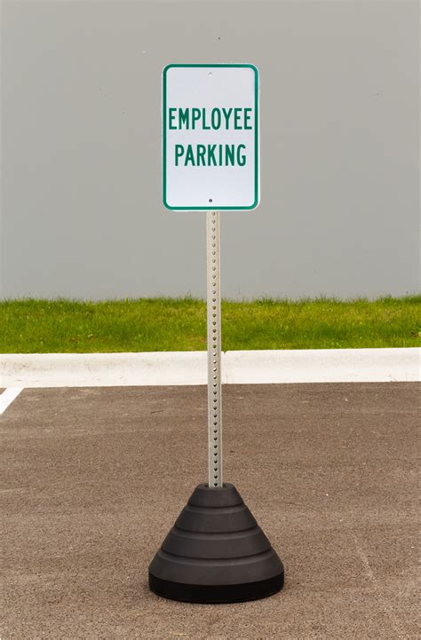 Employee Parking Sign Kit With Post And Base Zing