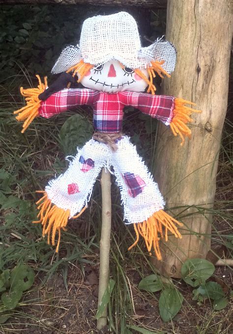 How To Make A Mini Scarecrow With Crow Scarecrow Crafts Crafts