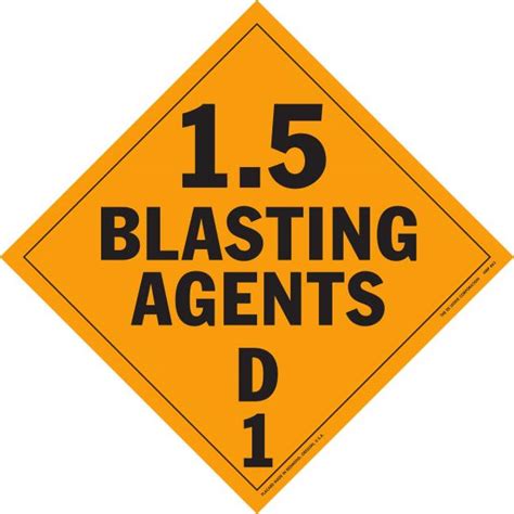 Hazardous Material Placards 10 3 4 X 10 3 4 Class 1 5 Explosives