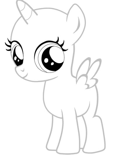 Mlp Pony Base Alicorn Sketch Coloring Page