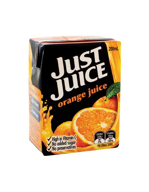 Just Juice Orange Juice 24 X 200ml Soft Drinks Uk Limited