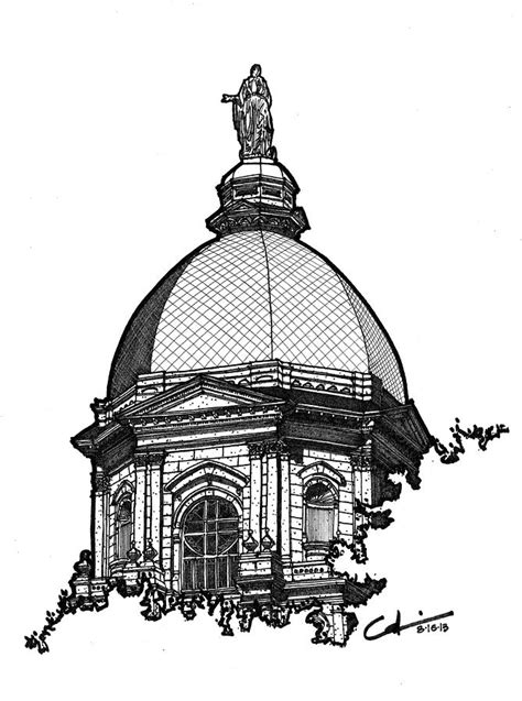 Golden Dome Drawing By Calvin Durham Pixels